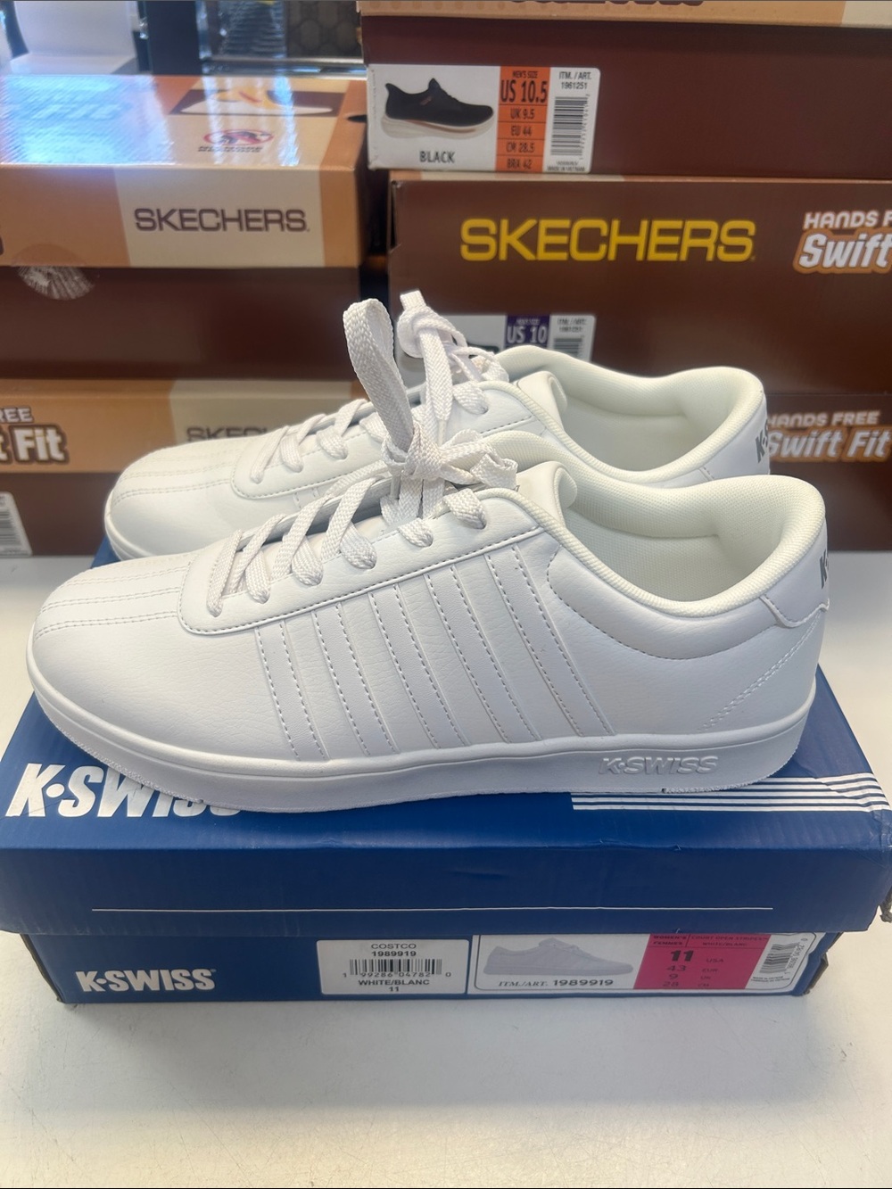 K-Swiss Women’s Size 11 White Low-Top Leather Sneakers 0515